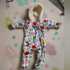 Baby Boden Multicolor Floral Hooded Footie